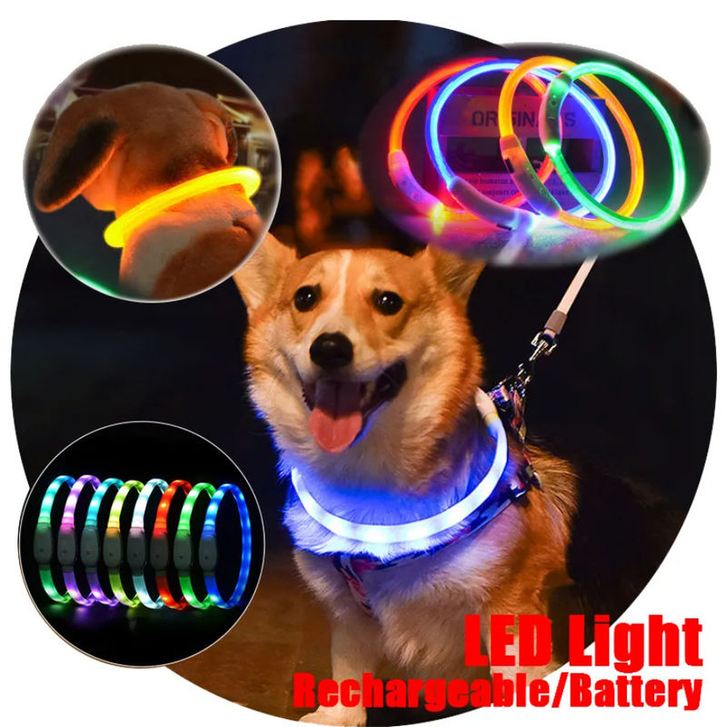 Collare infiammante variopinto di cuoio di formazione del cucciolo dei collari di cane LED